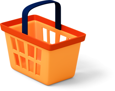 Side view of orange shopping basket PNG, SVG