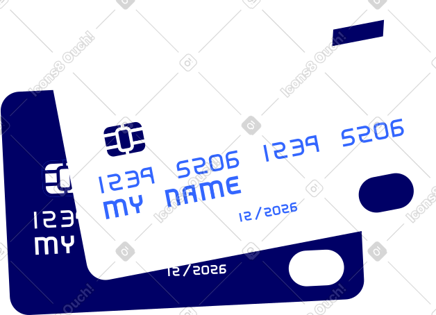 two bank plastic cards white and dark blue PNG, SVG