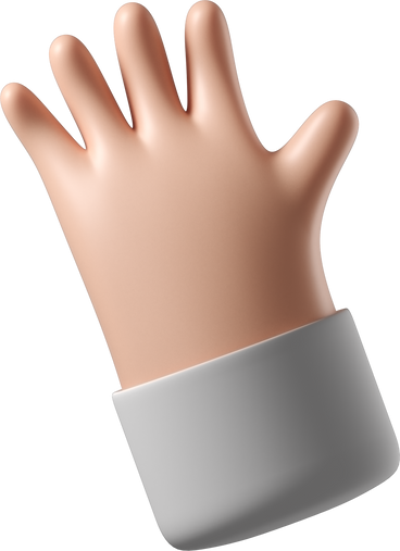Main de peau blanche saluant PNG, SVG