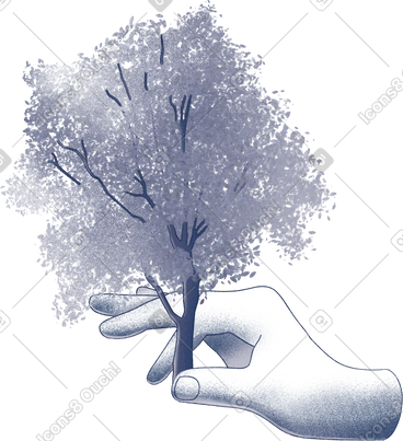 Hand holding a tree PNG, SVG