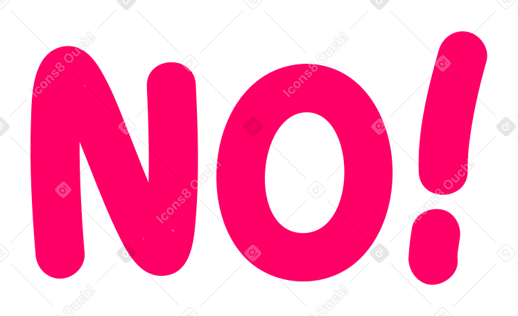 lettering no! Illustration in PNG, SVG