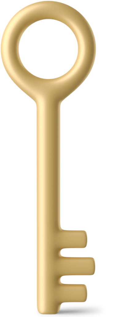 golden key PNG, SVG