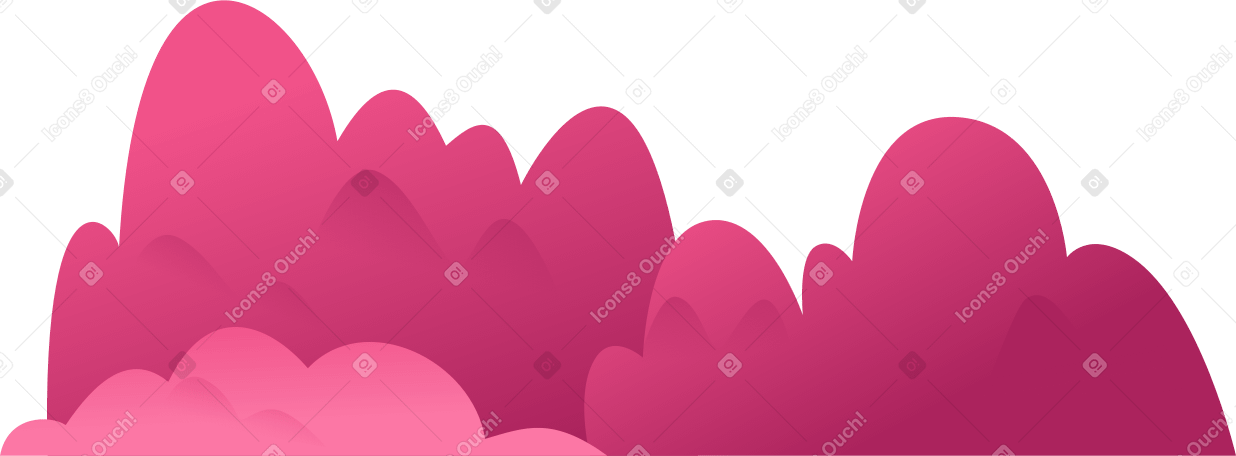 dark pink bushes Illustration in PNG, SVG