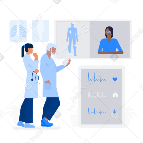 Doctor Online Illustration in PNG, SVG