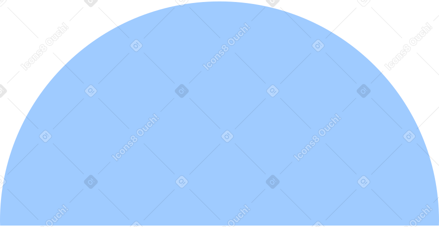 light blue semicircle Illustration in PNG, SVG