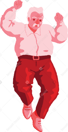 old chubby man jumping Illustration in PNG, SVG