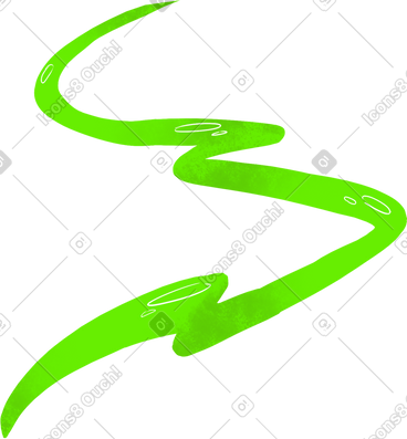 Green decorative line PNG, SVG