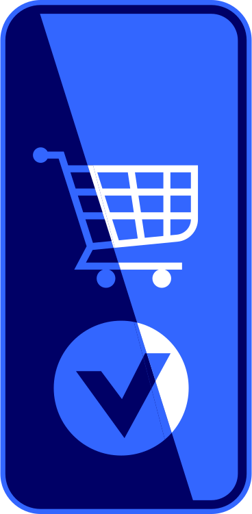 shopping cart on smartphone screen PNG, SVG
