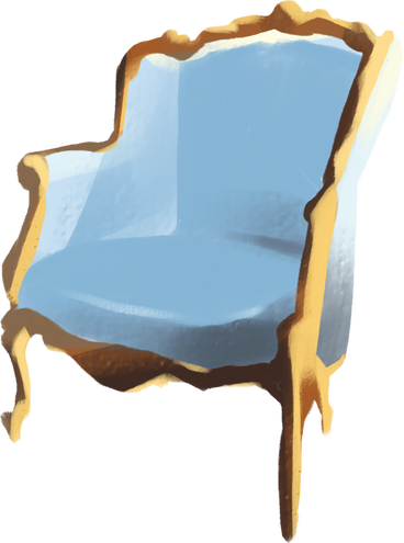 Blue armchair PNG、SVG