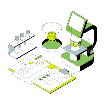 Covid research with laboratory equipment PNG, SVG