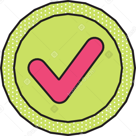 check mark in green circle Illustration in PNG, SVG