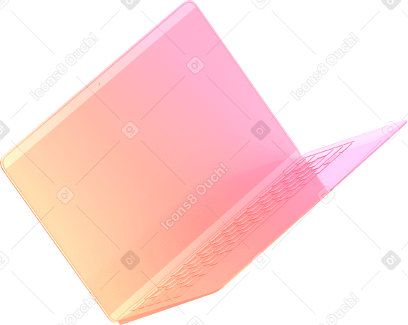 3D rotated gradient laptop PNG, SVG