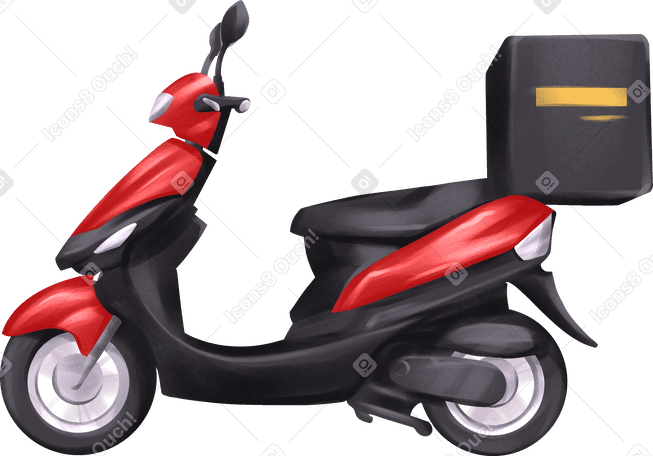 red delivery scooter PNG, SVG