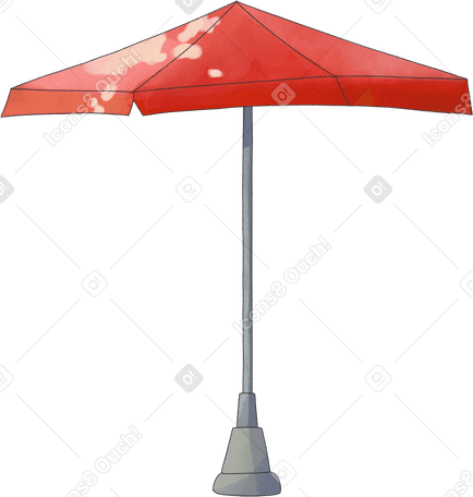 red umbrella with leg Illustration in PNG, SVG