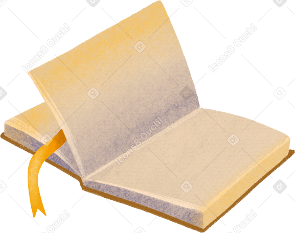 open book with yellow bookmark PNG, SVG