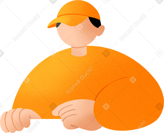 young man in orange uniform в PNG, SVG