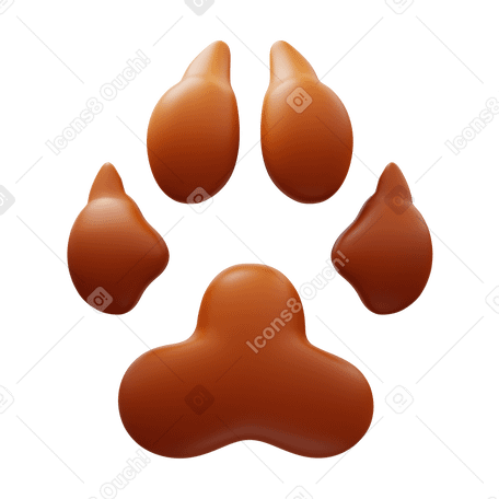3D dog paw PNG, SVG