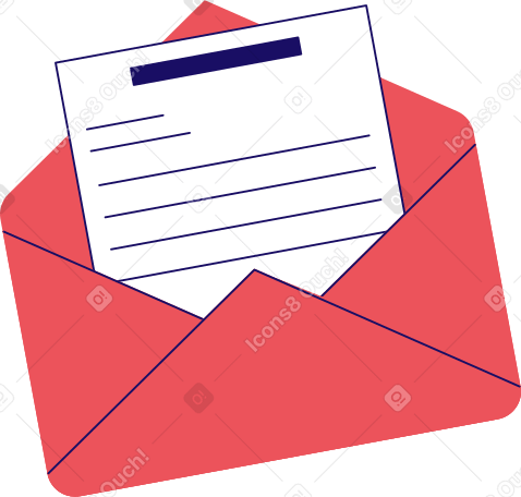 mail with document PNG, SVG