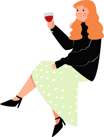 woman holding a glass of wine PNG, SVG