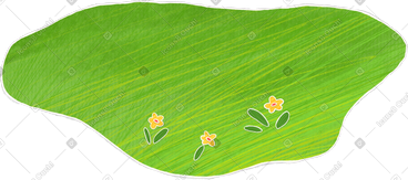 Green meadow with flowers PNG, SVG