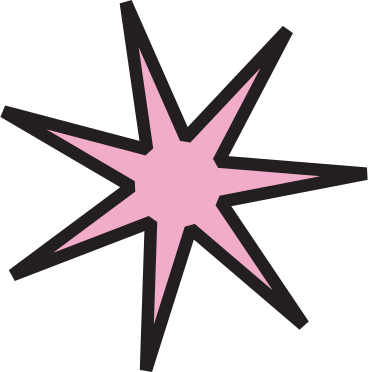 pink seven pointed star PNG, SVG