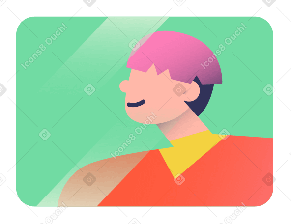 Man nods his head and speaks animated illustration in GIF, Lottie (JSON), AE