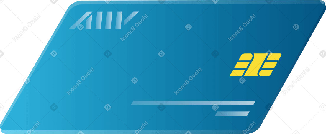 Синяя прозрачная кредитная карта в PNG, SVG