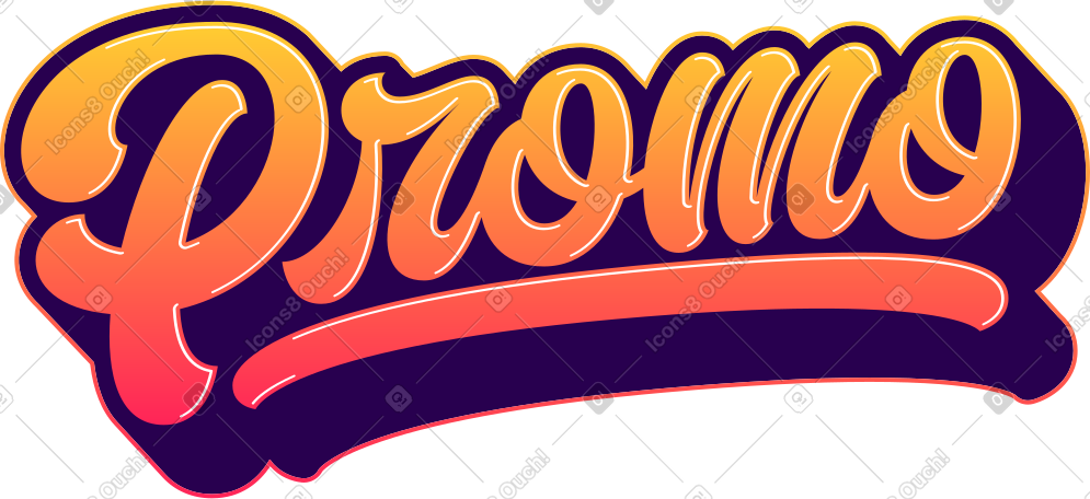 Lettering promo with shadows and gradient text PNG, SVG
