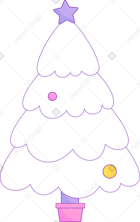 white Christmas tree Illustration in PNG, SVG