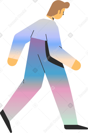 man going away Illustration in PNG, SVG