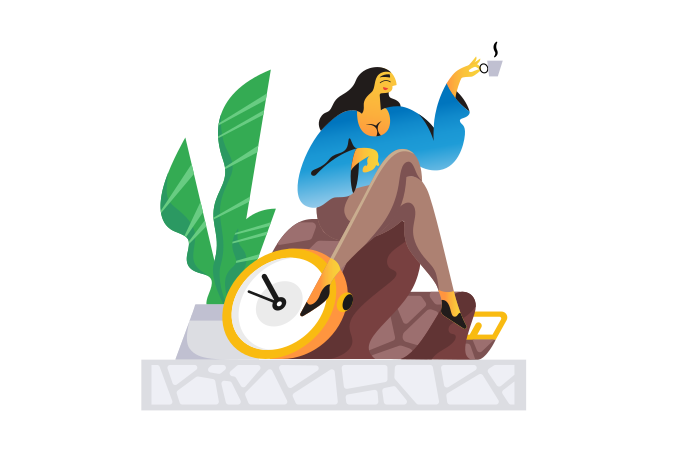Waiting Illustration in PNG, SVG