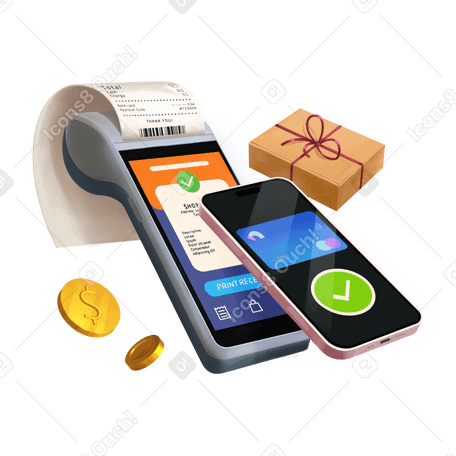 Contactless payments with smartphone and pos terminal PNG, SVG