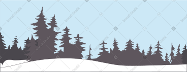 Winter landscape with snow PNG, SVG