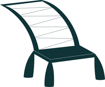 black deck chair PNG, SVG