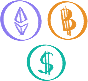 Dollar-, bitcoin- und kryptowährungssymbole PNG, SVG