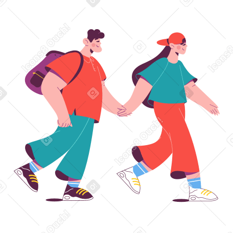 걷는 남자와 여자 PNG, SVG
