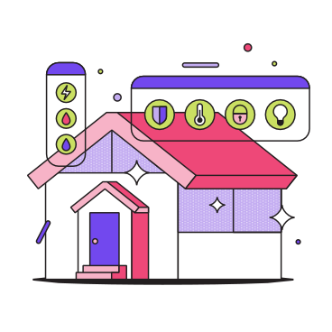 Smart house with smart devices PNG, SVG