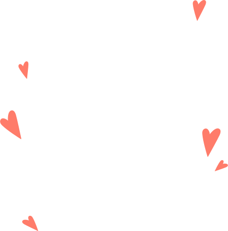 six coral hearts Illustration in PNG, SVG