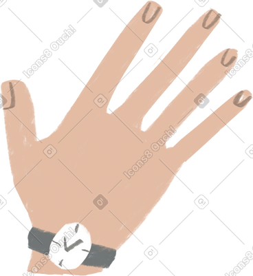 Hand with a watch PNG, SVG