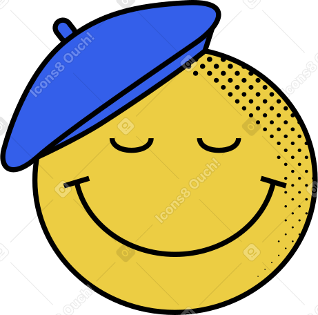 emoji in a beret PNG, SVG