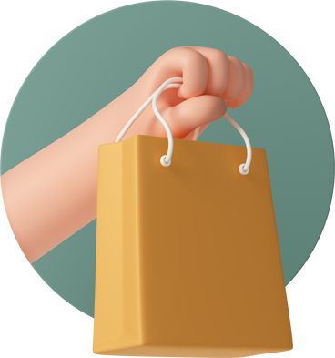 Hand holding shopping bag PNG, SVG