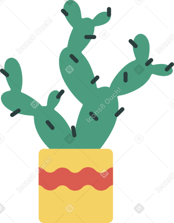 cactus in a pot Illustration in PNG, SVG