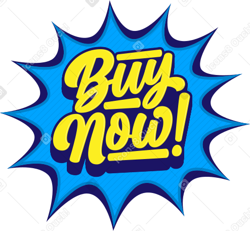 lettering buy now! comics style Illustration in PNG, SVG