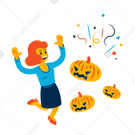 Scary Pumpkins Illustration in PNG, SVG