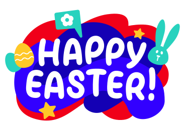 Happy Easter lettering PNG, SVG