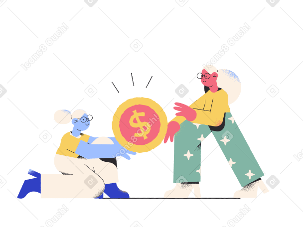 Fighting over money  Illustration in PNG, SVG