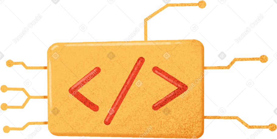 yellow rectangle with red brackets for code PNG、SVG