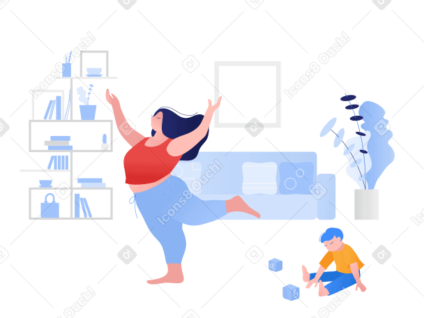 Weekend at home Illustration in PNG, SVG