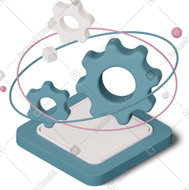 Floating gears PNG, SVG