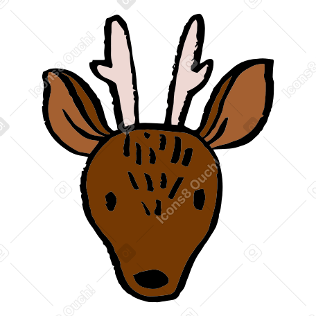 deer's head Illustration in PNG, SVG